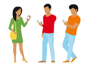 people holding mobile phones